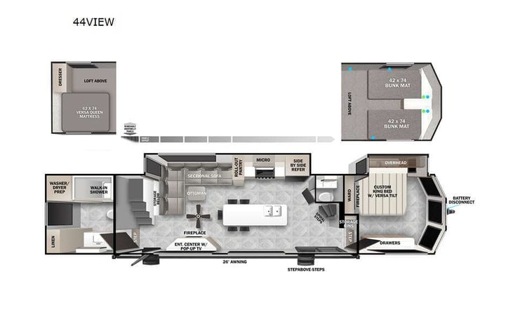 Representative floor plan provided by a trusted RVshare partner.