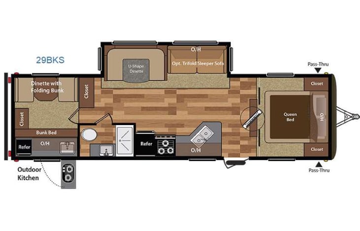 Representative floor plan provided by a trusted RVshare partner.