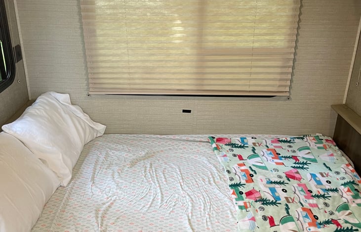 Dinette converted into a bed.