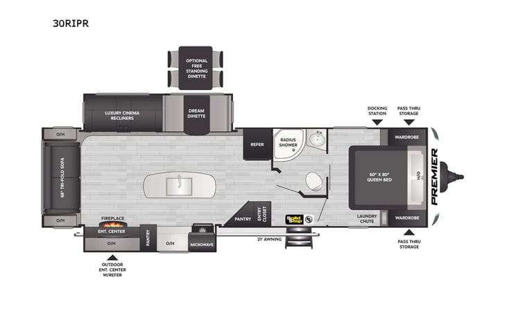 Representative floor plan provided by a trusted RVshare partner.
