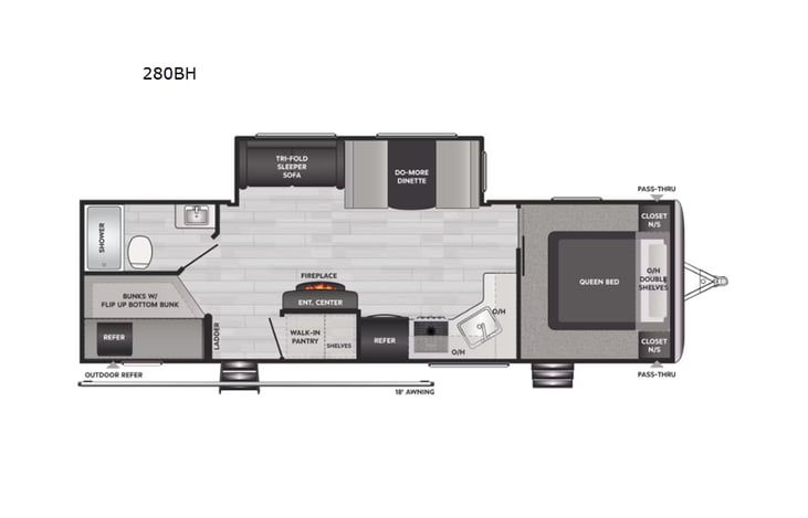 Representative floor plan provided by a trusted RVshare partner.