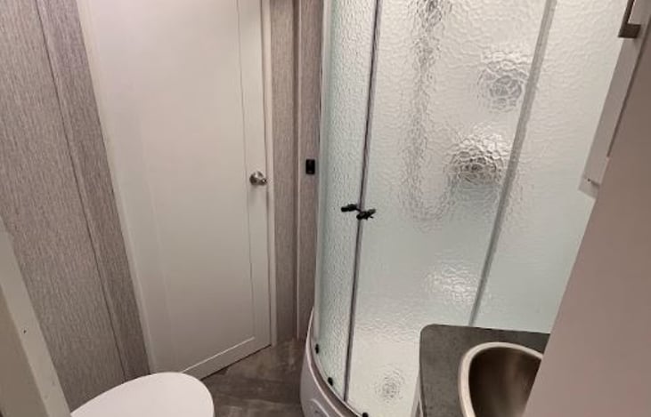 Bathroom with nice sized shower