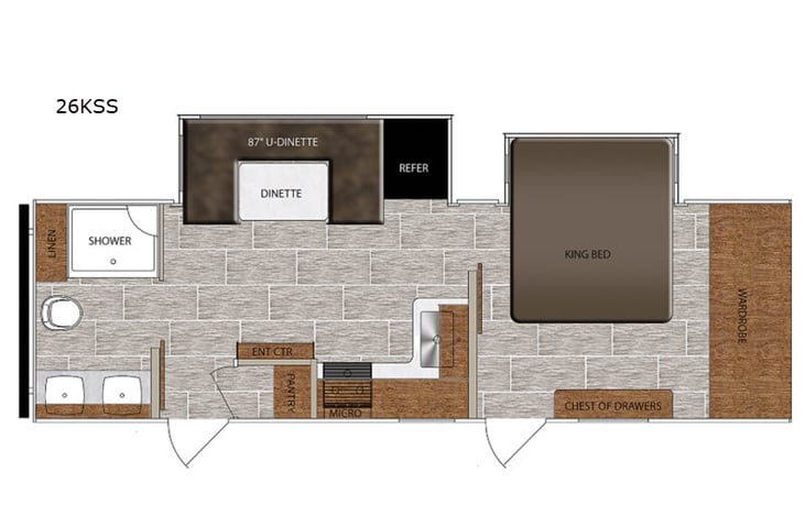Representative floor plan provided by a trusted RVshare partner.