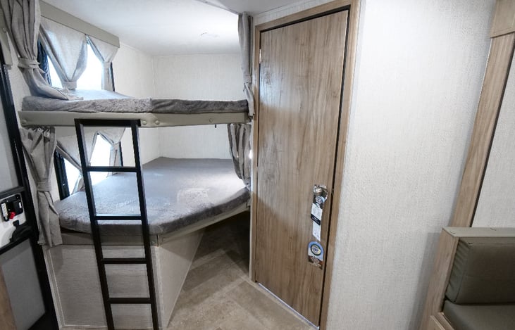 Bunks - both size Full beds - both mattresses have been upgraded with cooling/memory foam toppers.