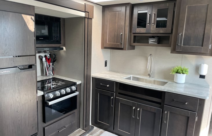 Kitchen is fully stocked with everything you might need to make the perfect camping meal. 

*Questions, just ask!