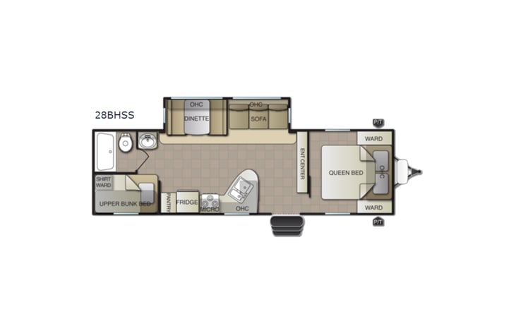 Representative floor plan provided by a trusted RVshare partner.