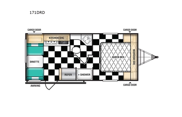 Representative floor plan provided by a trusted RVshare partner.
