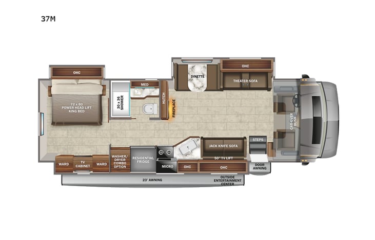 Representative floor plan provided by a trusted RVshare partner.
