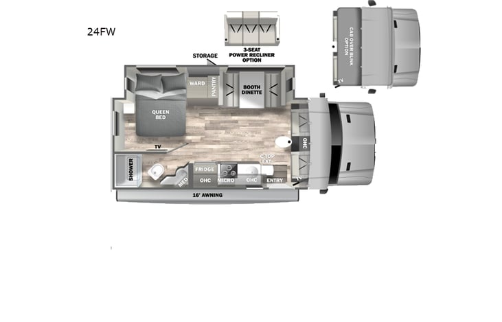 Representative floor plan provided by a trusted RVshare partner.
