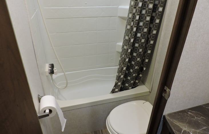 Shower and toilet