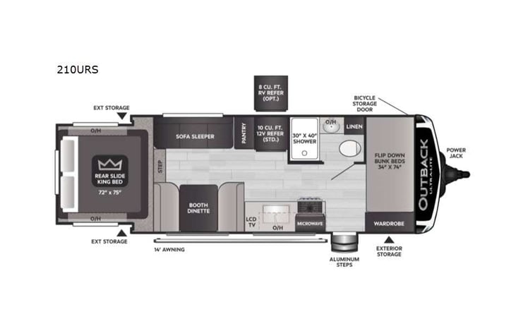Representative floor plan provided by a trusted RVshare partner.