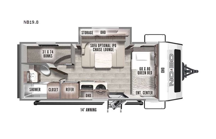 Representative floor plan provided by a trusted RVshare partner.