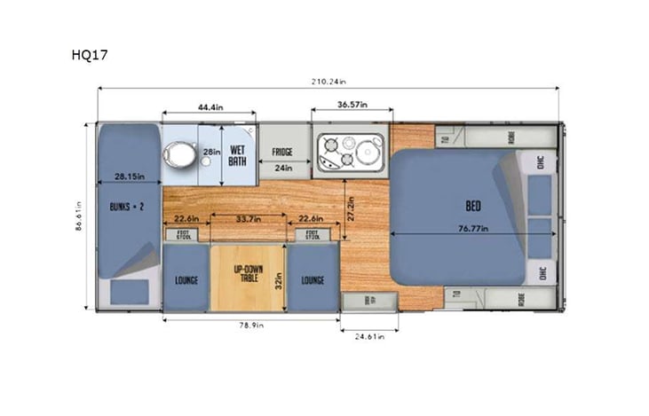 Representative floor plan provided by a trusted RVshare partner.
