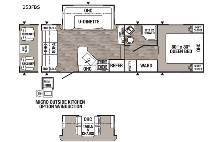 Representative floor plan provided by a trusted RVshare partner.