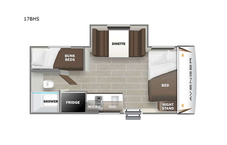 Representative floor plan provided by a trusted RVshare partner.