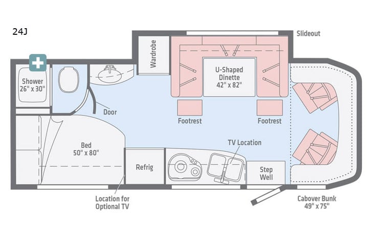 Representative floor plan provided by a trusted RVshare partner.