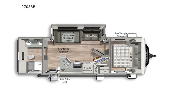 Representative floor plan provided by a trusted RVshare partner.