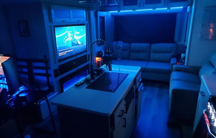 Blue mood lighting for fun evenings