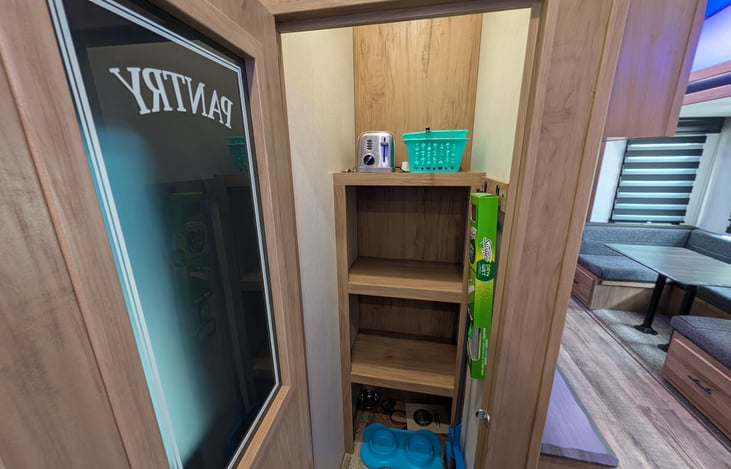 Spacious pantry provides for ample storage and organization.