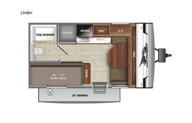Representative floor plan provided by a trusted RVshare partner.