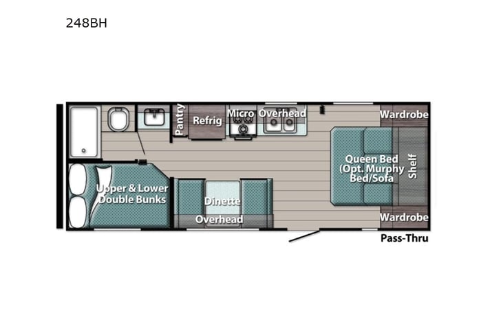 Representative floor plan provided by a trusted RVshare partner.