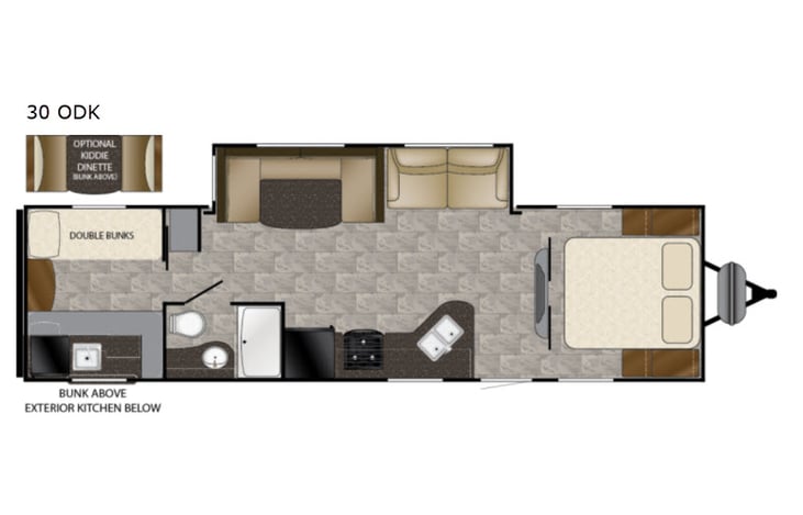 Representative floor plan provided by a trusted RVshare partner.
