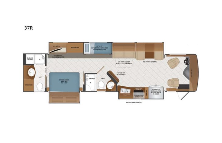 Representative floor plan provided by a trusted RVshare partner.