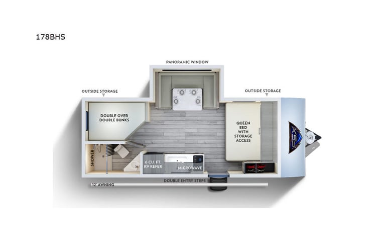 Representative floor plan provided by a trusted RVshare partner.