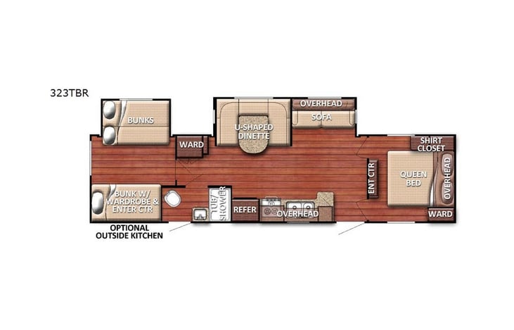 Representative floor plan provided by a trusted RVshare partner.