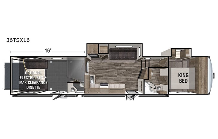 Representative floor plan provided by a trusted RVshare partner.
