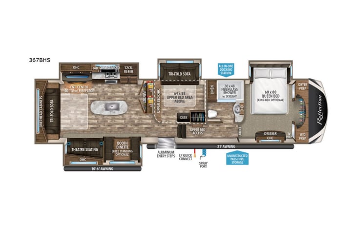 Representative floor plan provided by a trusted RVshare partner.
