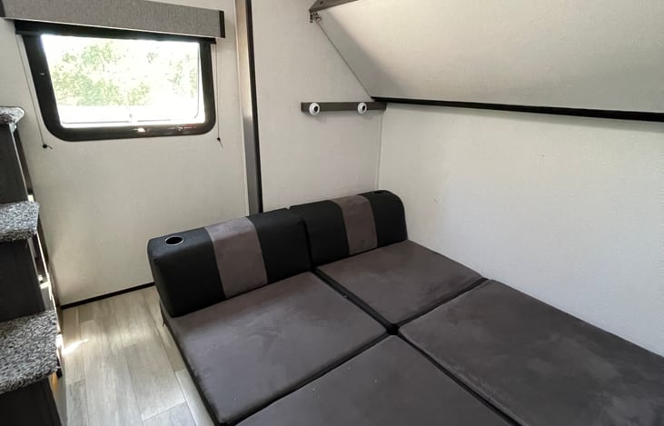 Floor pads open up to queen size mattress