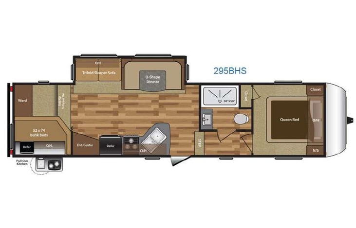 Representative floor plan provided by a trusted RVshare partner.