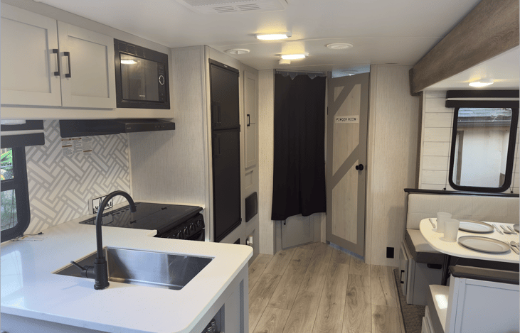 Kitchen And fold down dinette