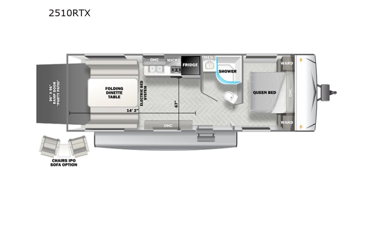 Representative floor plan provided by a trusted RVshare partner.