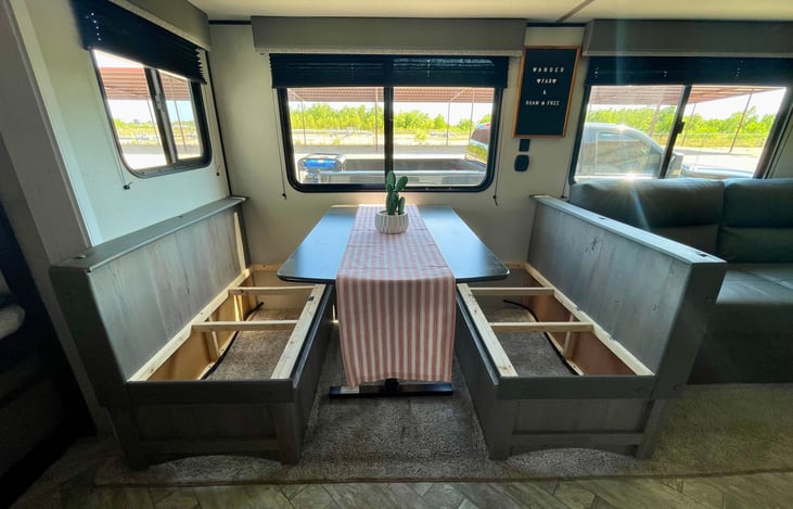 Storage under dinette