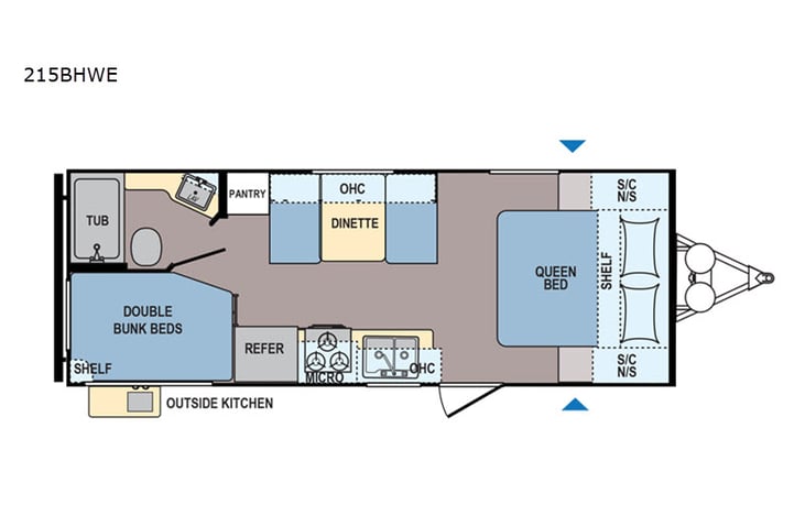 Representative floor plan provided by a trusted RVshare partner.