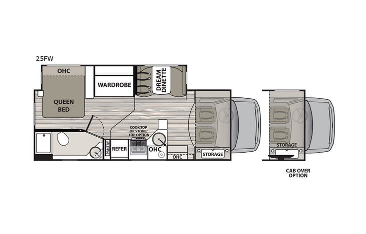 Representative floor plan provided by a trusted RVshare partner.