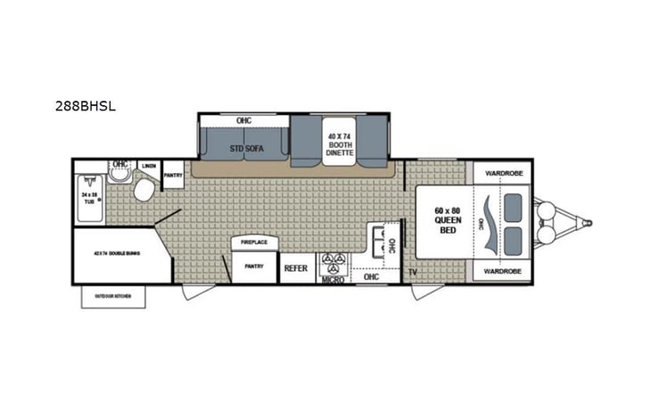 Representative floor plan provided by a trusted RVshare partner.