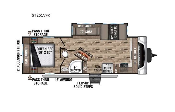 Representative floor plan provided by a trusted RVshare partner.