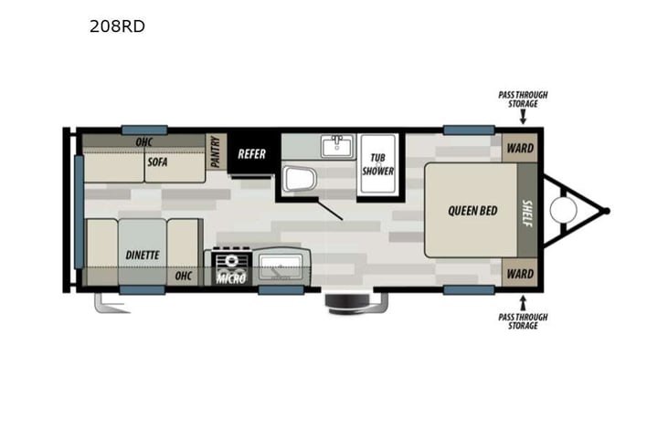 Representative floor plan provided by a trusted RVshare partner.