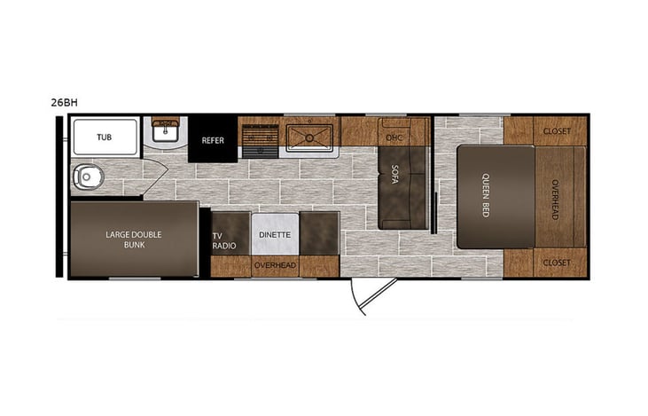 Representative floor plan provided by a trusted RVshare partner.
