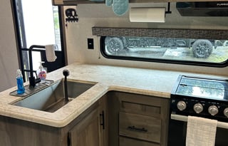 Camp at HOLIDAY TRAVEL PARK in our Travel Trailer!