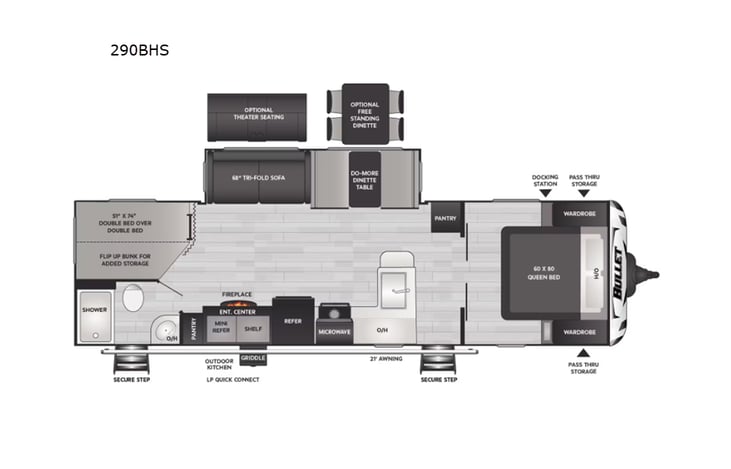 Representative floor plan provided by a trusted RVshare partner.