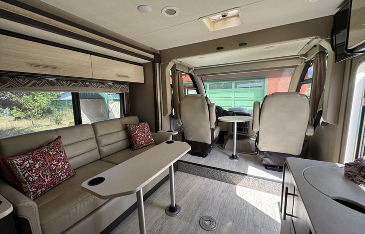 living area with slide in OUT position