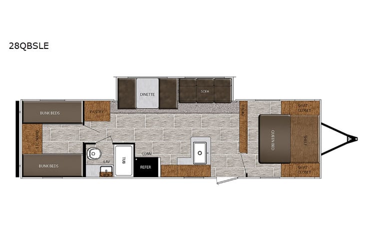 Representative floor plan provided by a trusted RVshare partner.