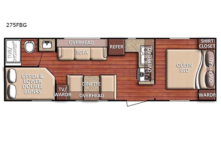 Representative floor plan provided by a trusted RVshare partner.