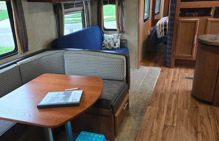 dinette for eating. also breaks down to sleep 1 or 2 people