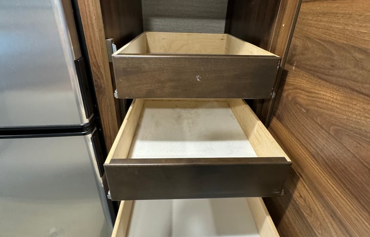 Plenty of storage with lighted drawers