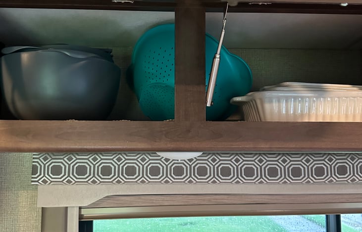 Mixing bowls and baking pans.